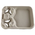 Cup Trays | Chinet 20990 StrongHolder 8 oz. to 44 oz. Molded Fiber Cup/Food Tray - Beige (100/Carton) image number 3