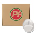Plates | Plastifar 12201 9 in. Diameter 3-Compartment Plate Foam Dinnerware - White (500/Pack) image number 0