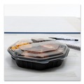 Food Containers & Lids | SOLO 809014-PP94 OctaView 9.55 in. x 9.1 in. x 2.4 in. 38 oz. 3-Compartment Plastic Hinged-Lid Hot Food Containers - Black/Clear (100/Carton) image number 4