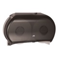 Toilet Tissue Dispensers | Tork 56TR 19.29 in. x 5.51 in. x 11.83 in. Twin Jumbo Roll Bath Tissue Dispenser - Smoke/Gray (1/Carton) image number 0