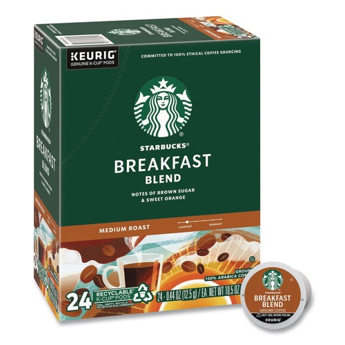 Coffee - Caffeinated | Starbucks 12433992 K-Cups - Breakfast Blend (24/Box) image number 0