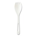 Disposable Sporks | World Centric RK-PS-B TPLA Compostable Plastic Cutlery Spork - White (1000/Carton) image number 0