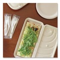 Food Containers & Lids | World Centric PB-SC-U13-LFS 13.7 in. x 6.6 in. x 1.3 in. Fiber Hinged Paper Containers - Natural (200/Carton) image number 1