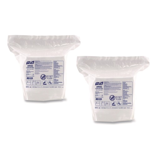 Cleaning Cloths & Wipes | PURELL 9103-02 Surface Multi-Purpose Disinfecting Wipes, 1-Ply, 5 x 7, Fresh Citrus, White, 2/Carton image number 0