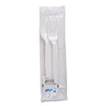 Cutlery Kits | Boardwalk BWKFKTNSMWPSWH 6-Piece Condiment/Fork/Knife/Napkin/Teaspoon Cutlery Kit - White (250/Carton) image number 2