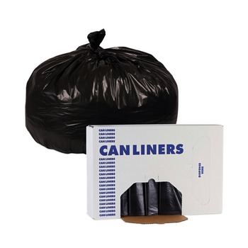 Boardwalk H7658HBK 38 in. x 58 in. 0.7 mil 60 gal. Linear Low Density Industrial Can Liners - Black (100/Carton)