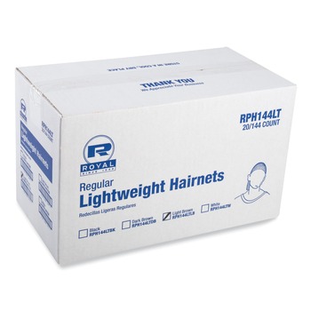 AmerCareRoyal RPH144LTLB 24 in. Lightweight Latex-Free Nylon Hairnets - Light Brown (2880/Carton)