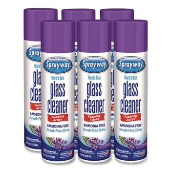  | Sprayway 1000047224 19 oz. Aerosol Spray Glass Cleaner - Lavender Scent (6/Carton)