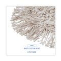 Mop Heads | Boardwalk BWK1491 17.5 in. x 13.5 in. Cotton Wedge Dust Mop Head - White image number 5