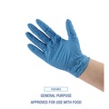 Food Service Disposable & Single Use Gloves | Boardwalk 395LCTA 395 Series 5 mil Thick 9.5 in. Long Powder-Free Disposable General-Purpose Nitrile Gloves - Large, Blue (1000/Carton) image number 8