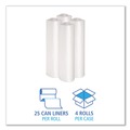 Low-Density Trash Bags | Boardwalk X6639DCKR01 33 in. x 39 in. 1.4 mil 33 gal. Recycled Low-Density Polyethylene Can Liners - Clear (100/Carton) image number 2