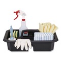 Janitorial & Housekeeping Carts | Rubbermaid Commercial 2202586 Cleaning Caddy Compatible with Full-Size and Compact Housekeeping Carts - Black (6/Carton) image number 2