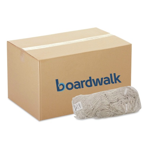 Mop Heads | Boardwalk BWK432C 32 oz. Pro Loop Web/Tailband Premium Standard Mop Head - White (12/Carton) image number 0