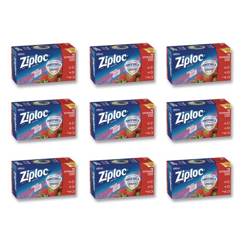 Resealable Bags | Ziploc 316490 5.88 in. x 1.88 in. x 7.88 in. Quart Slider Storage Bags - Clear (9/Carton) image number 0