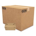 Food Containers & Lids | GEN KS10124 Reclosable 48 oz. Paper Take-Out Box - Kraft (300/Carton) image number 0