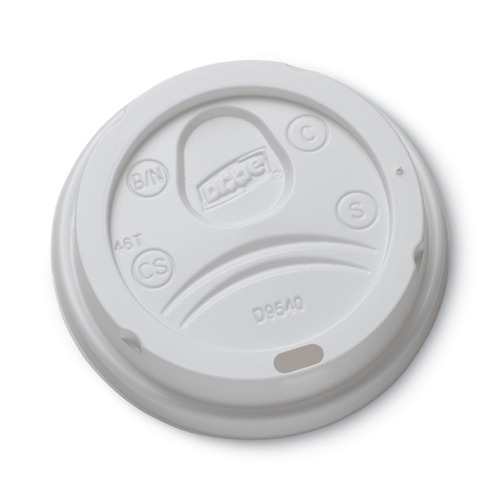 Cup Lids | Dixie DL9540 10 oz. Sip-Through Hot Drink Dome Lids - White (100/Pack) image number 0