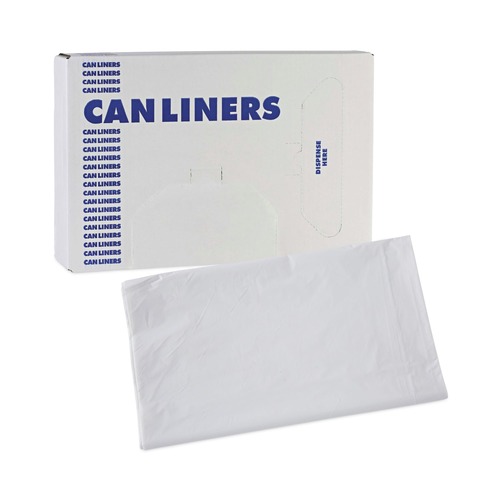 Low-Density Trash Bags | Boardwalk H6639TWK 33 in. x 39 in. 33 gal. 0.9 mil Linear Low Density Industrial Can Liners - White (100/Carton) image number 0