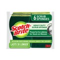 Scouring Pads & Sticks | Scotch-Brite 426 4.5 in. x 2.7 in. 0.6 in. Thick Heavy-Duty Scrub Sponge - Yellow/Green (6/Pack) image number 2