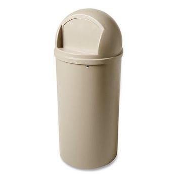 Rubbermaid Commercial FG817088BEIG Marshal 25-Gallon Plastic Round Classic Container - Beige