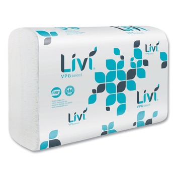 Livi VPG Select 50861 9.45 in. x 10.55 in. 1-Ply Multifold Towel - White (1-Carton)