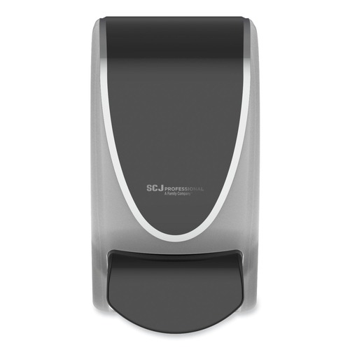 Soap Dispensers | SC Johnson TPB1LDS 4.92 in. x 4.5 in. x 9.25 in. 1 L Transparent Manual Dispenser - Black/Chrome (15/Carton) image number 0