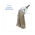 Mop Heads | Boardwalk BWK524C 24 oz. Pro Loop Web/Tailband Premium Saddleback Cotton Mop Head - White (12/Carton) image number 4