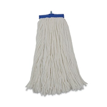 Boardwalk BWKRM32016 16 oz. Rayon Cut-End Lie-Flat Mop Head - White (12/Carton)