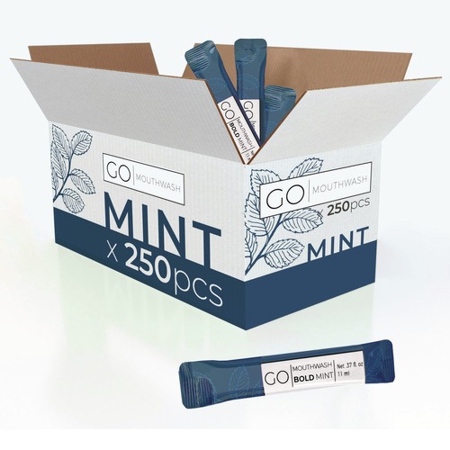 Oral Care | Go Mouthwash MW250BOLD 0.37 oz. Individual Mouthwash Packets - Bold Mint Flavor (250/Box) image number 0