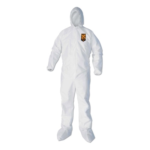 Cleaning Cloths & Wipes | Ansell 44334 A40 Elastic-Cuff Ankle Hood and Boot Coveralls - X-Large, White (25/Carton) image number 0