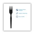 Disposable Forks | Dixie SSPFH51 SmartStock Series-O 6 in. Heavyweight Plastic Cutlery Forks Refill - Black (40/Pack, 24 Packs/Carton) image number 3