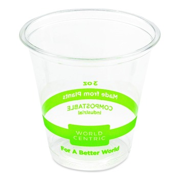 PRODUCTS | World Centric CP-CS-3 3 oz PLA Plastic Cold Cups - Clear (2500/Carton)