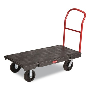 Rubbermaid Commercial FG443600BLA 24 in. x 48 in. 2000 lbs. Capacity Heavy-Duty Platform Truck Cart - Black