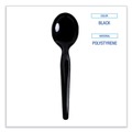 Disposable Spoons | Boardwalk BWKSOUPHWPSBLA Heavyweight Polystyrene Soup Spoons - Black (1000/Carton) image number 2