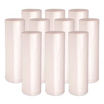 Boardwalk V6638HNKR01 33 Gallon 14 mic 33 in. x 38 in. Perforated Roll High-Density Can Liners - Natural (25 Bags/Roll, 10 Rolls/Carton)