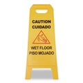 Signs | Carlisle 3690000 11 x 25 x 25 Wet Floor Sign (English/Spanish) - Yellow image number 1