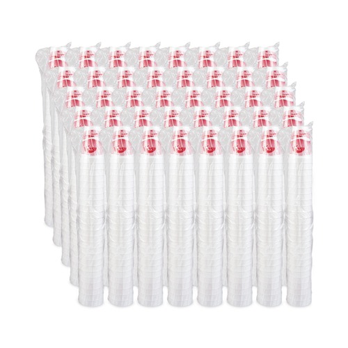 Cups | Dart 16J16H 16 oz. Horizon Printed Hot/Cold Foam Drinking Cups - Cranberry/White (1000/Carton) image number 0