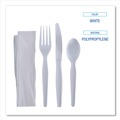 Cutlery Kits | Boardwalk BWKFKTNHWPSWH 4-Piece Heavyweight Fork/Knife/Napkin/Teaspoon Cutlery Kit - White (250/Carton) image number 6