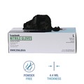 Food Service Disposable & Single Use Gloves | Boardwalk BWK396LCT 4.4 mil Disposable General-Purpose Powder-Free Nitrile Gloves - Large, Black (1000/Carton) image number 6