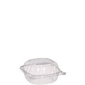 Food Containers & Lids | Dart C57PST1 ClearSeal 5.8 in. x 6 in. x 3 in. Hinged-Lid Plastic Containers - Clear (500/Carton) image number 4