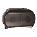 Toilet Tissue Dispensers | Tork 56TR 19.29 in. x 5.51 in. x 11.83 in. Twin Jumbo Roll Bath Tissue Dispenser - Smoke/Gray (1/Carton) image number 1