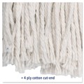 Mop Heads | Boardwalk BWK224CCT 24 oz. Cotton Premium Cut-End Wet Mop Heads - White (12/Carton) image number 7