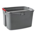 Buckets & Wringers | Rubbermaid Commercial FG261700GRAY 17 qt. Plastic Double Utility Pail - Gray image number 1