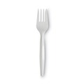 Disposable Forks | Dixie PFM21 Mediumweight Plastic Cutlery Forks - White (1000/Carton) image number 0