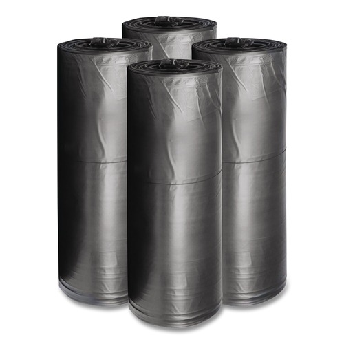 Low-Density Trash Bags | Boardwalk H7658HKKR01 38 in. x 58 in. 60 gal. 0.65 mil Low-Density Can Liners - Black (100/Carton) image number 0