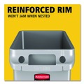 Indoor Waste Receptacles | Rubbermaid Commercial FG354060GRAY 23 Gallon Rectangular Plastic Slim Jim Receptacle W/venting Channels - Gray image number 5