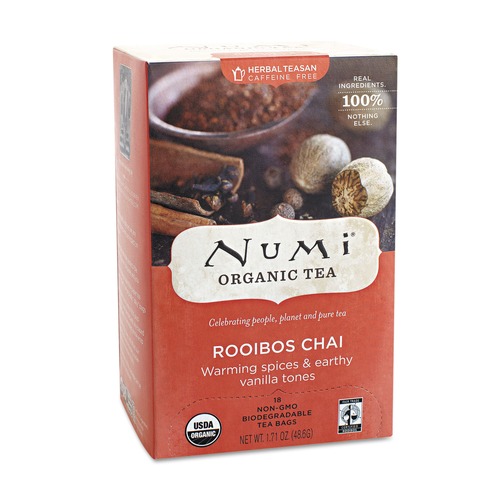 Tea | Numi 10200 1.71 oz Organic Teas and Teasans - Rooibos Chai (18/Box) image number 0