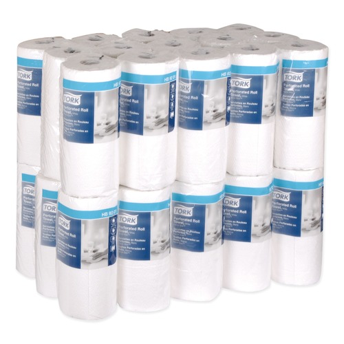 Perforated Roll & Hand Towels | Tork HB9201 Handi-Size 2-Ply 11 in. x 6.75 in. Perforated Roll Towels - White (120/Roll, 30/Carton) image number 0