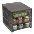 Condiment Organizers | Safco 3275BL 11.5 in. x 8.25 in. x 8.25 in. 7 Compartments 3 Drawer Hospitality Organizer - Black image number 4