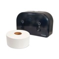 Toilet Tissue Dispensers | Morcon Paper VT1003 Valay 9.75 in. x 15.87 in. x 5.25 in. Two Rolls Mini Jumbo Bath Tissue Dispenser - Black image number 2