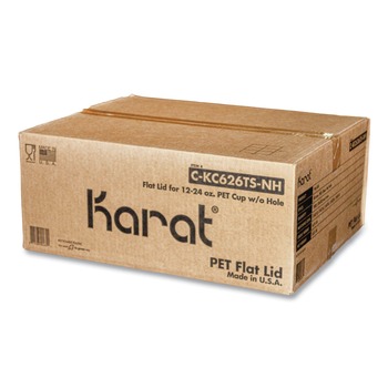 Karat C-KC626TS-NH 12 oz. to 24 oz. Cold Cup No Hole Flat PET Lids - Clear (1000/Carton)